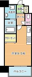 アクシオ小倉 ワンルームの間取図画像