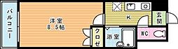 エフズ・フラッツ古船場 1Kの間取図画像