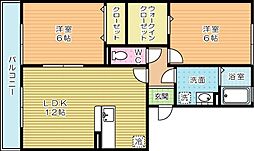 セジュール壱号館 2LDKの間取図画像