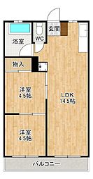 パルコチェントラーレ 2LDKの間取図画像