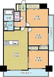 グランシャリオ三萩野 3LDKの間取図画像