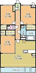 ブラン・ノワール赤坂 3LDKの間取図画像