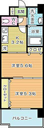 アルティザ小倉 2Kの間取図画像
