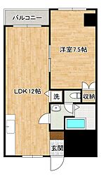 シェリール井堀通り 1LDKの間取図画像