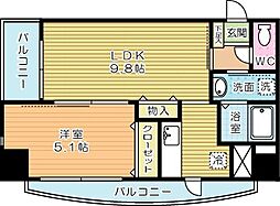 サンシャインポート中井 1LDKの間取図画像