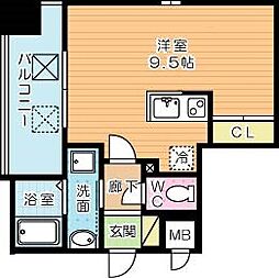 コンダクトレジデンス戸畑 ワンルームの間取図画像