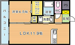 D.Khouse 1LDKの間取図画像