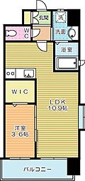 ギャラクシー西小倉 1LDKの間取図画像