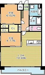 スマート到津 2LDKの間取図画像