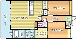 リブラブライト 2LDKの間取図画像