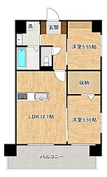KSK南小倉コアプレイス 2LDKの間取図画像