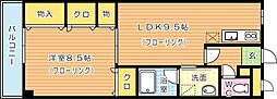 東海マンション 1LDKの間取図画像