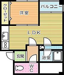 ラフィーネ門司港 1LDKの間取図画像