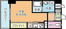 ガーラプラチナコート ワンルームの間取図画像