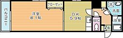 プレステージ小倉 1DKの間取図画像