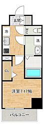 ALiSS歯科大前 1Kの間取図画像