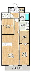 インクレイス門司 1SLDKの間取図画像