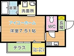 FourSeasons菅原（フォーシーズンズ菅原） 1階1Kの間取り