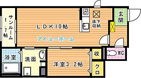 レークサイドはなのまちII  ｜ 福岡県北九州市若松区片山１丁目（賃貸アパート1LDK・1階・36.29㎡） その2