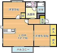 ファーネス　F棟  ｜ 福岡県北九州市八幡西区永犬丸５丁目（賃貸アパート2LDK・2階・53.32㎡） その2