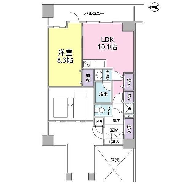 ラフィーネデュオ 1208｜東京都墨田区東向島5丁目(賃貸マンション1LDK・12階・46.30㎡)の写真 その2