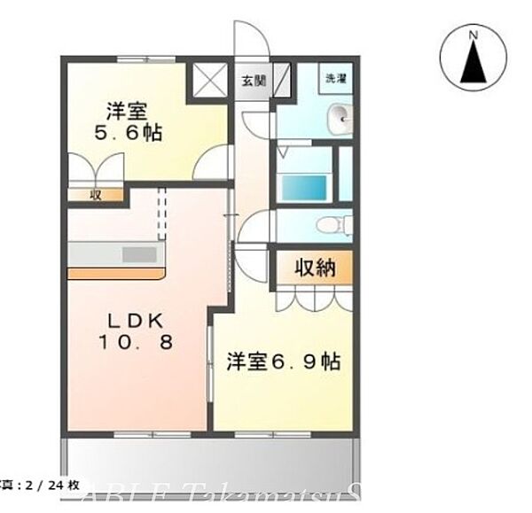 香川県東かがわ市西村(賃貸アパート2LDK・2階・54.00㎡)の写真 その1