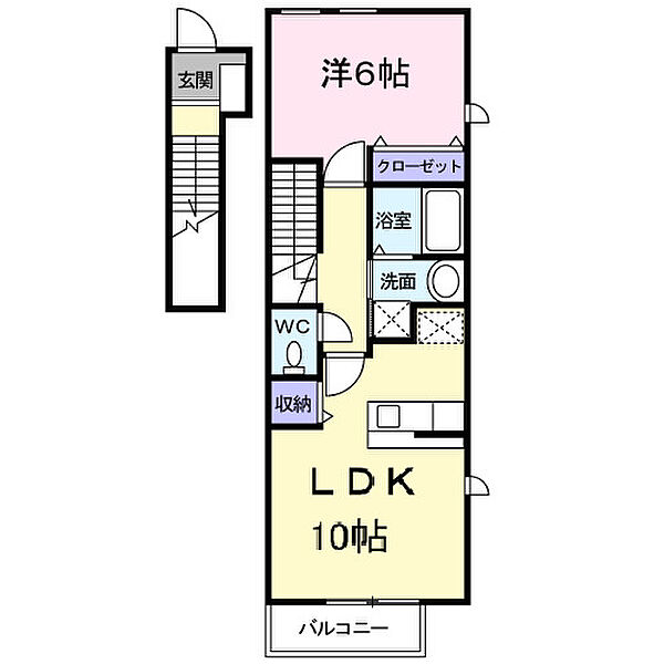 オーヴ　Ｄｏｋｉ　Ｂ 201｜香川県丸亀市土器町北2丁目(賃貸アパート1LDK・2階・42.37㎡)の写真 その2