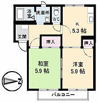 フレグランスＡ・Ｓ　Ｄ棟 202 ｜ 香川県高松市円座町1622-11（賃貸アパート2K・2階・42.98㎡） その2