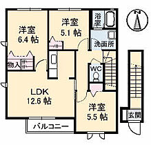 パサージュＭ　弐番館 202 ｜ 香川県高松市檀紙町207-1（賃貸アパート3LDK・2階・73.47㎡） その2