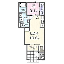 サンフラワー太田駅サイドＦ 102 ｜ 香川県高松市多肥下町107番地1（賃貸アパート1LDK・1階・36.25㎡） その2