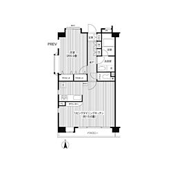 ヒルズ洗足池公園 1LDKの間取図画像