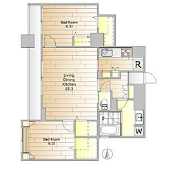 メインステージ両国 2LDKの間取図画像