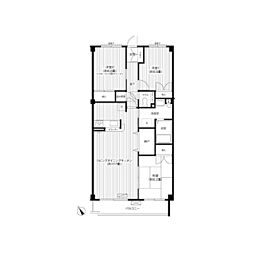 フラット日吉コートB 3LDKの間取図画像