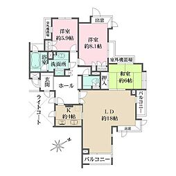 ライブタウン白楽C棟 3LDKの間取図画像