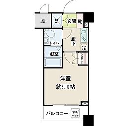 ナイスアーバンステイツ綱島 1Kの間取図画像
