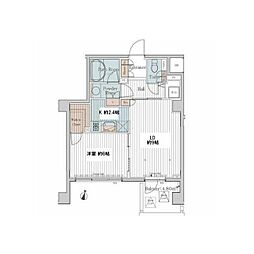 カスタリア三宿 1LDKの間取図画像