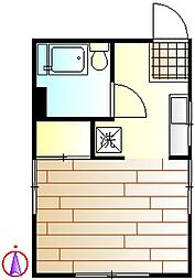 ハウス清水 1Kの間取図画像