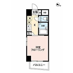 プレール学芸大学弐番館 1Kの間取図画像