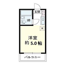 パステル小山 ワンルームの間取図画像