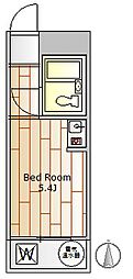 トップ学芸大学第4 ワンルームの間取図画像