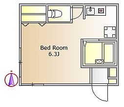 パークハイム本町 ワンルームの間取図画像