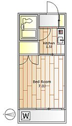 アパートメントイノウ 1Kの間取図画像
