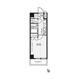 HF武蔵小山レジデンス 1Kの間取図画像