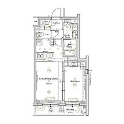 AXAS南蒲田アジールコート 1LDKの間取図画像