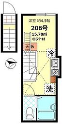 グラシア蒲田 ワンルームの間取図画像