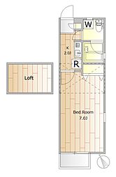 テラス幹 1Kの間取図画像
