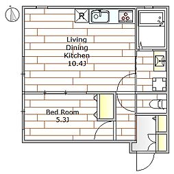 NSハウス田園調布 1LDKの間取図画像