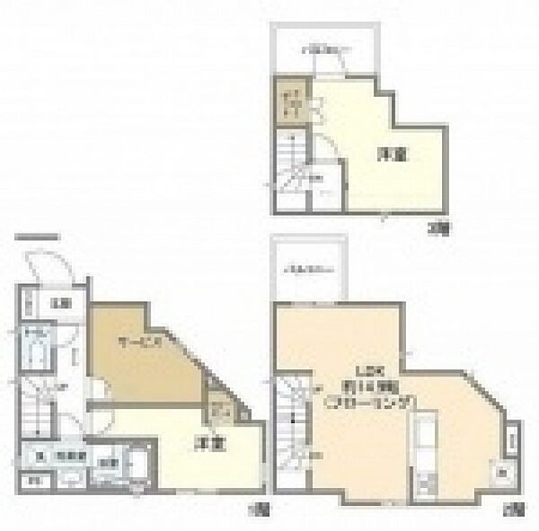 Kolet三軒茶屋 ｜東京都世田谷区太子堂3丁目(賃貸一戸建2SLDK・3階・70.00㎡)の写真 その2