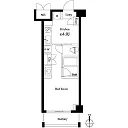 カスタリア尾山台 3階1Kの間取り