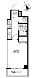 クレッシェンドK 5階1Kの間取り